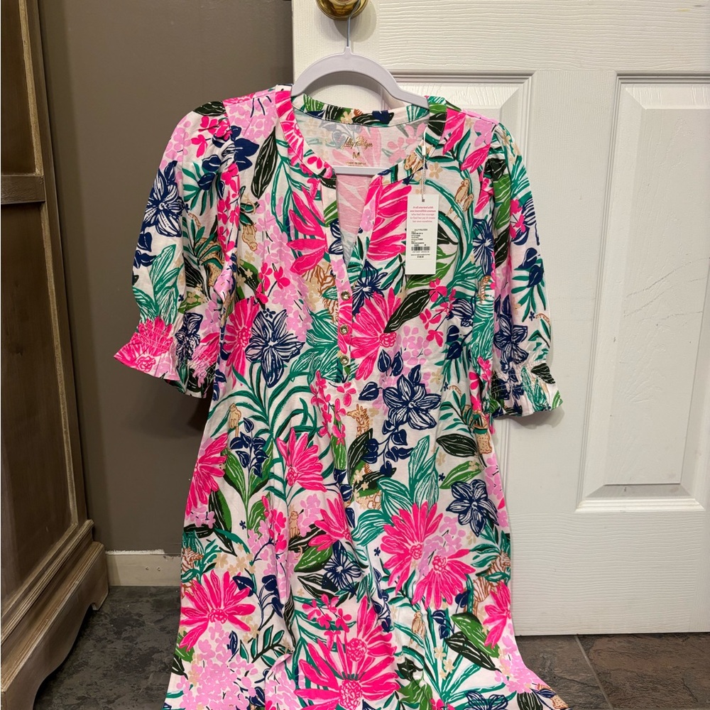 Lilly Pulitzer Pink and Green Floral Dress